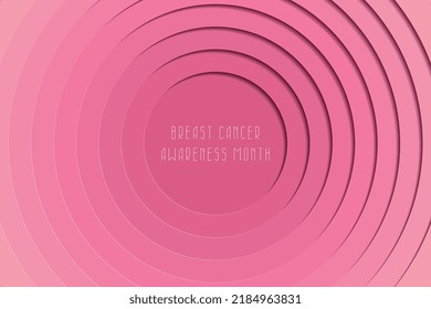 Breast Cancer Awareness Month background with paper cut round holes. Modern design layout for presentation, flyer, poster, banner, business card. Vector illustration easy to edit and customize EPS 10