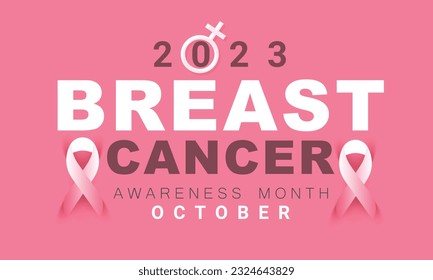 Breast Cancer Awareness Month. background, banner, card, poster, template. Vector illustration.