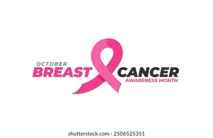 Breast Cancer Awareness Month. background, banner, card, poster, template. Vector illustration.