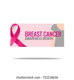 Breast Cancer Awareness Month background design. Breast cancer awareness pink ribbon. Vector Illustration.