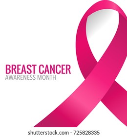 Breast Cancer Awareness Month background design. Breast cancer awareness pink ribbon. Vector Illustration.