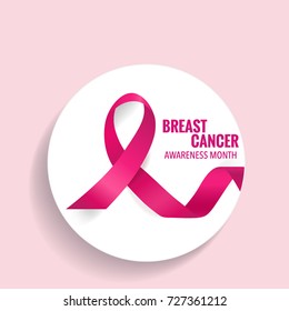 Breast Cancer Awareness Month background design. Breast cancer awareness pink ribbon. Vector Illustration.