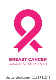 breast cancer awareness month banner design layout with pink ribbon and text for greeting cards, posters, invitations, brochures