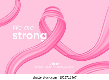 Breast Cancer Awareness Month banner with creative concept. Vector Illustration for web, social media, ad, cover, poster. 