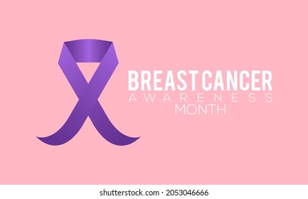 Breast cancer awareness month banner design with white background. Vector template
