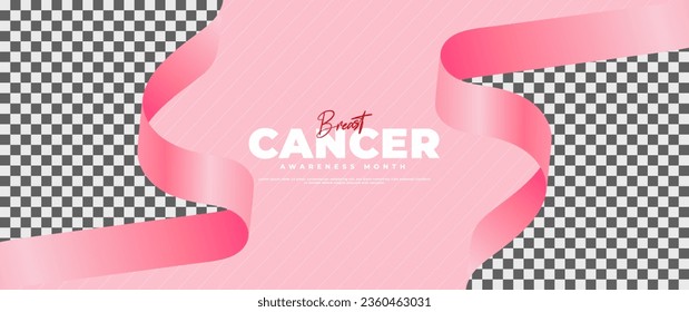 Breast Cancer Awareness Month banner, with pink ribbon elements