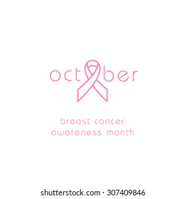 Breast Cancer Awareness Month Banner. Logo for poster. Message for women. Check yourself.