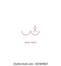 Breast Cancer Awareness Month Banner. Logo for poster. Message for women. Check yourself.