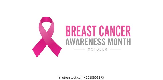 Breast Cancer Awareness Month. banners, posters, covers. Trendy design with pink ribbons, heart and typography