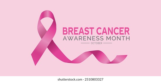 Breast Cancer Awareness Month. banners, posters, covers. Trendy design with pink ribbons, heart and typography