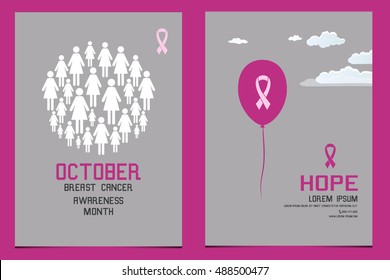 Breast Cancer Awareness Month. Banners, Flyers, Placards and Posters.