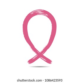 Breast Cancer Awareness Month . Brush Stroke Looped Symbol . Vector .