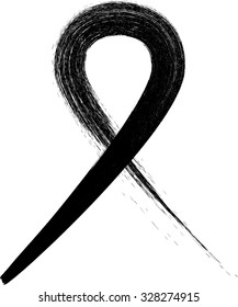 Breast Cancer Awareness Month . Brush Stroke Looped Symbol . Vector .