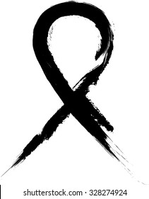 Breast Cancer Awareness Month . Brush Stroke Looped Symbol . Vector .