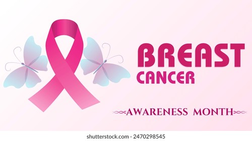 Breast cancer awareness month, Campaign  or celebration banner. Hope and Strength: Breast Cancer Awareness