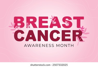 Breast cancer awareness month. Campaign Banner in pink background.