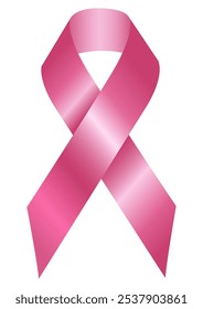 Mês de Conscientização sobre o Câncer de Mama com a ilustração da fita rosa clássica Sinal de fita sobre fundo transparente Ilustração vetorial EPS10