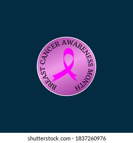 breast cancer awareness month concept. logo pin.