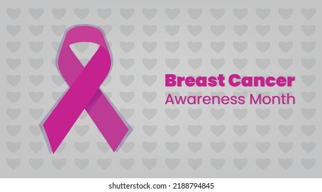 Breast Cancer Awareness Month creative poster and banner template vector illustration with ribbon design. 