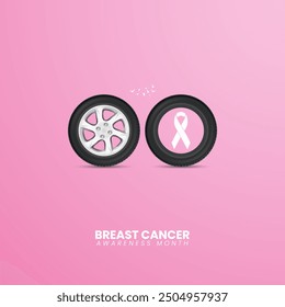 Breast Cancer Awareness Month. Breast Cancer Day creative design for vector illustration. 3d design for Breast Cancer Day.