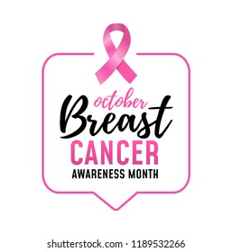 
Breast cancer awareness month design with ribbon. Vector illustration