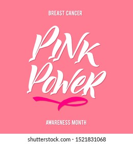 Breast Cancer Awareness Month Design. Pink Poster. Creative Pink And White Round Design, Motivational Banner