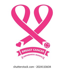 breast cancer awareness month design. breast cancer pink ribbon. vector illustration