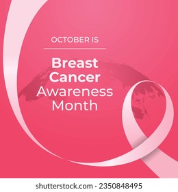 Breast cancer awareness month design template good for celebration. pink ribbon design template. vector eps 10. flat design.