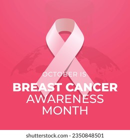 Breast cancer awareness month design template good for celebration. pink ribbon design template. vector eps 10. flat design.