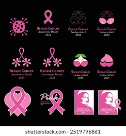 Breast Cancer Awareness Month goes Global sticker and all items coloring
