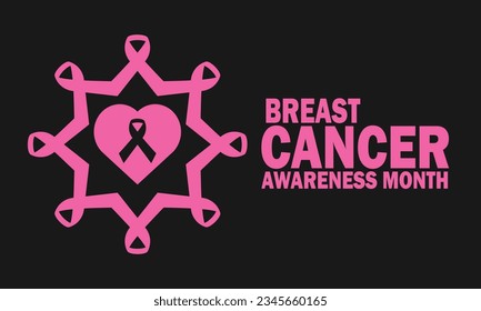 Breast Cancer Awareness Month. Holiday concept. Template for background, banner, card, poster with text inscription. Vector illustration