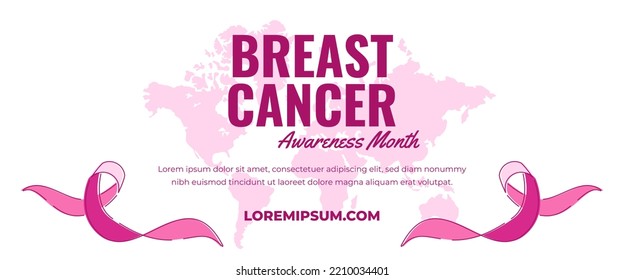 Breast cancer awareness month horizontal banner template