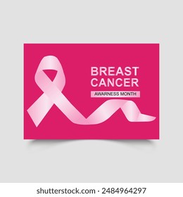 Breast cancer awareness month horizontal banner template design