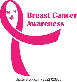 A Breast Cancer Awareness Month icon designed to be versatile, smooth, and clean, with a heartfelt touch, making it perfect for women’s logos, posters, t-shirts, and other graphic projects