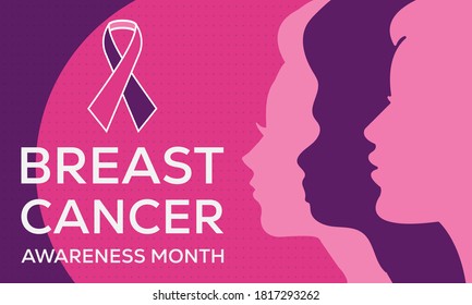 Breast Cancer Awareness Month. Marked in countries across the world every October, helps to increase attention and support for the awareness. Background, poster, banner design. Vector EPS 10