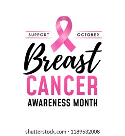 Breast cancer awareness month modern design template. Vector illustration