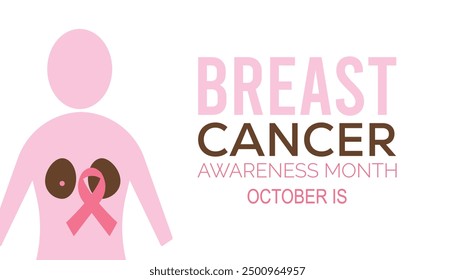 BREAST CANCER AWARENESS MONTH is observed every year on October. Holiday concept background, placard, banner design template Vector illustration background design.
