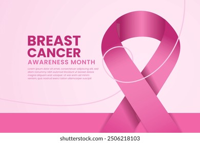 Breast Cancer awareness month is observed every year in October. Banner, poster, card, background design.