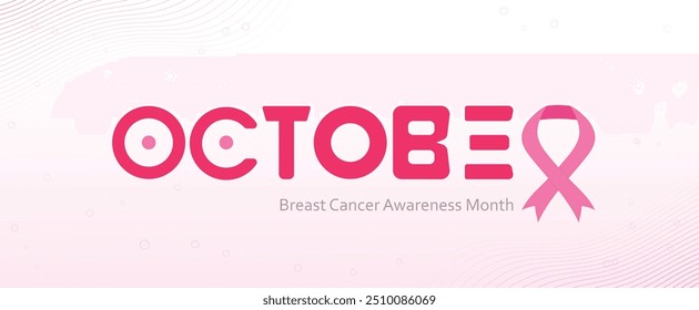 Breast cancer awareness month is observed every year in october. Breast cancer awareness month banner design on pink background