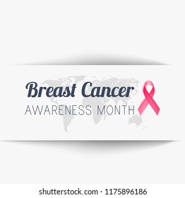 Breast cancer - awareness month. October. Vector