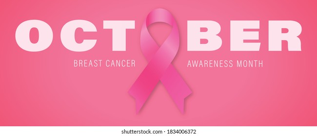 Breast cancer awareness month October. Vector Illustration.