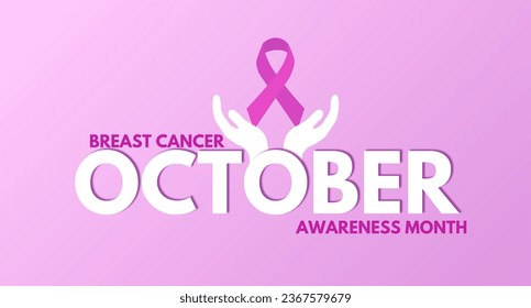 Breast cancer awareness month, October. Celebration banner 