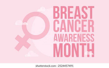 Breast Cancer Awareness Month October banner design. Vector illustration.