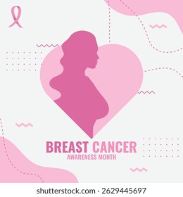 Breast Cancer awareness month in October. Banner, poster, card, background design.