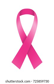 Breast cancer awareness month - oktober. Pink ribbon symbol of hope and support. Vector illustration on white background