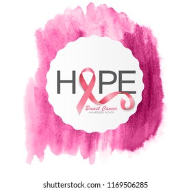 Breast Cancer Awareness Month Pink Ribbon Background Vector Illustration EPS10