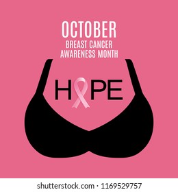Breast Cancer Awareness Month Pink Ribbon Background Vector Illustration EPS10