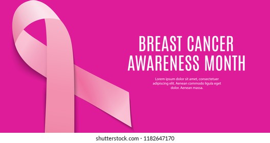 Breast Cancer Awareness Month Pink Ribbon Background Vector Illustration EPS10