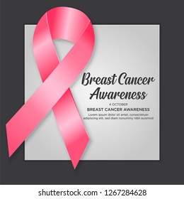 Breast Cancer Awareness Month Pink Ribbon Background Vector Illustration EPS10 - Vector 