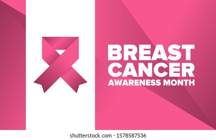 Breast Cancer Awareness Month. Pink october. Pink ribbon. Woman healthcare. Celebrate annual. Medic concept. Girl solidarity. Cancer prevention. Female disease. Poster, banner and background. Vector